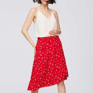 LOFT Floral Midi Wrap Skirt